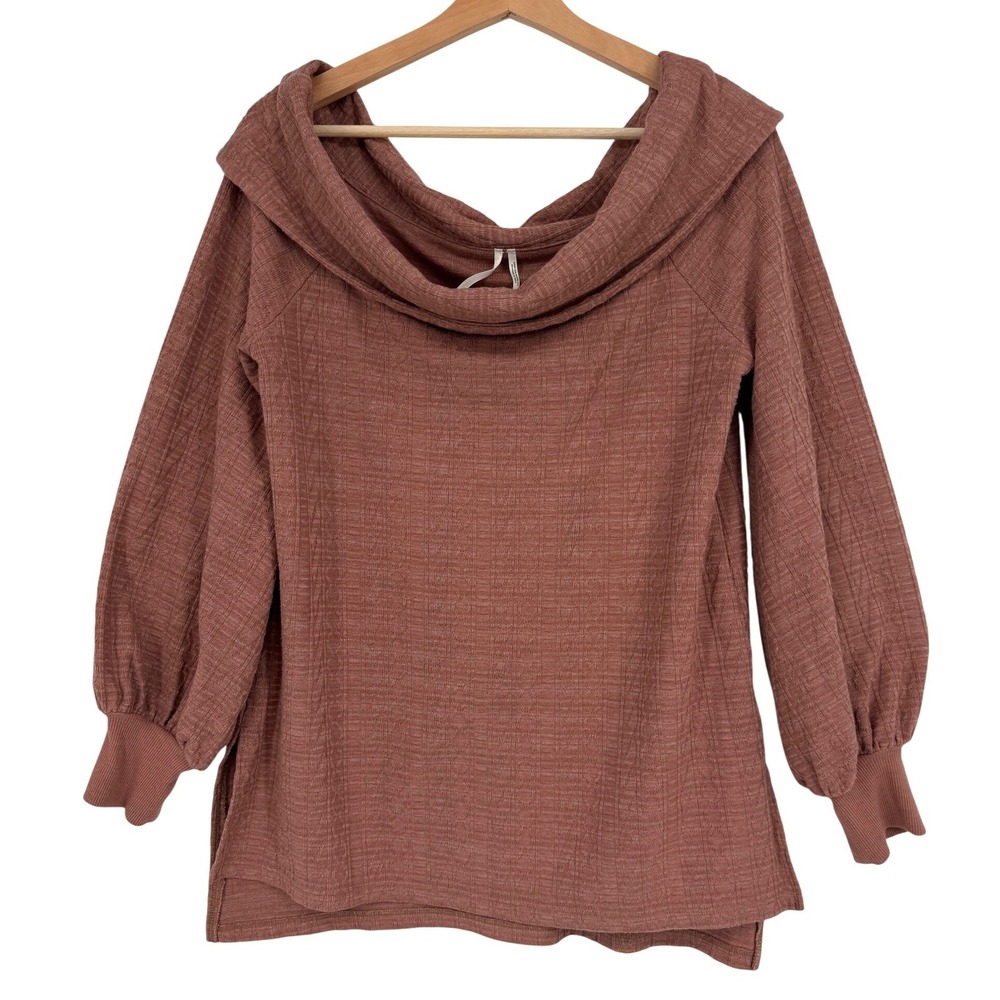 Anthropologie Paloma Mauve Tunic Sweater Balloon Sleeves Oversized
